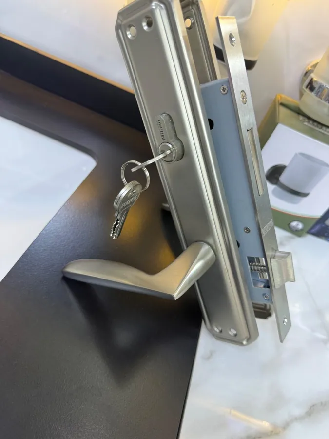 Commercial mortise lock installation from our locksmith work archive